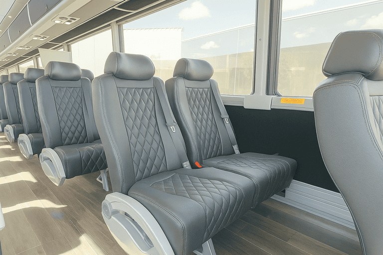 interior of Stillwater Charter Bus charter bus